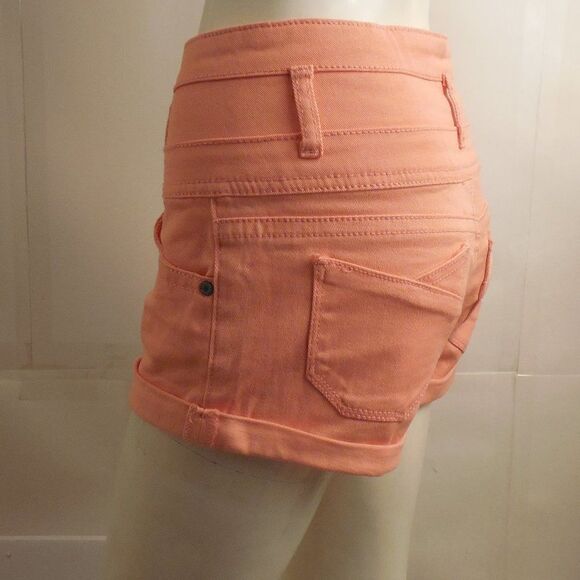 B28...Wet Seal Blue Asphalt Peach Color Shorts Size 7 - Picture 6 of 8